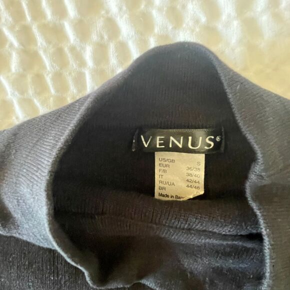 Venus Women's Blouse Black Tshirt Long Bell Sleeves Top Sweater Size S - Picture 6 of 10